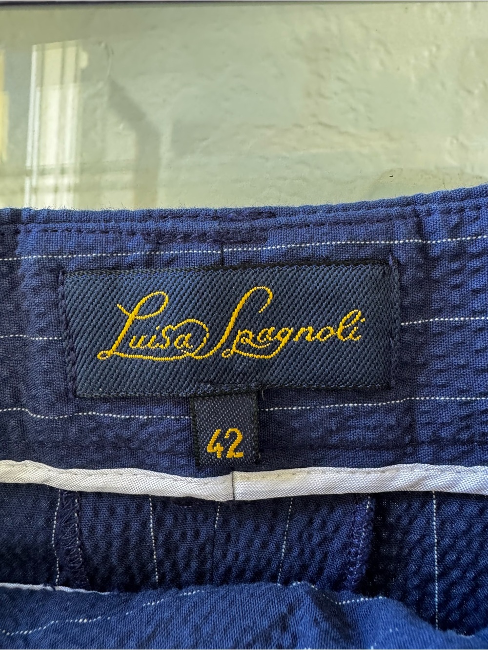 Luisa Spagnoli Navy Blue pinstripe pants